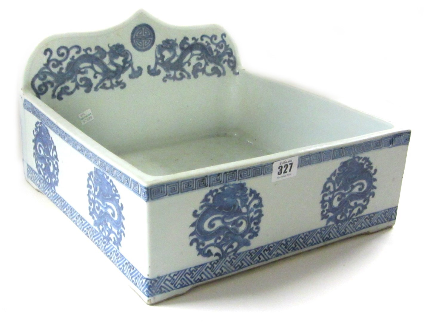 Appraisal: An unusual Chinese blue and white basin late th th