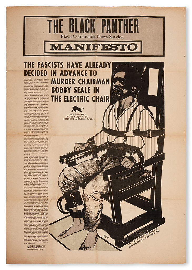 Appraisal: BLACK PANTHERS The Black Panther Manifesto Large poster 'Extra' x