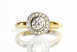 Appraisal: An ct gold round brilliant cut diamond cluster ring estimated