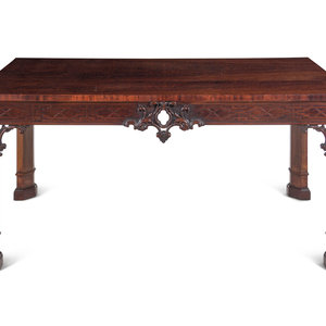 Appraisal: A Chinese Chippendale Style Mahogany Table Late th Century Height