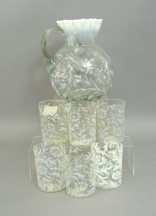 Appraisal: Victorian seven pc lemonade set late th c