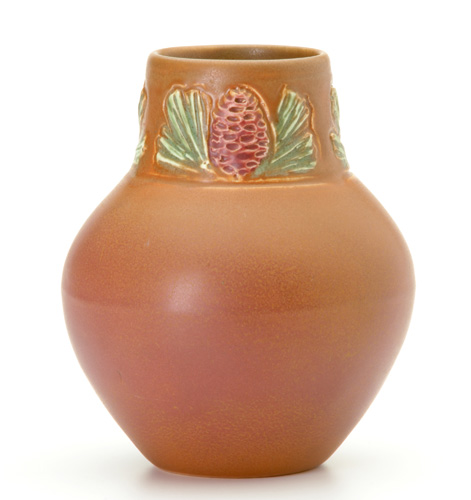 Appraisal: ROOKWOOD Carved Matt bulbous vase by Rose Fechheimer with a