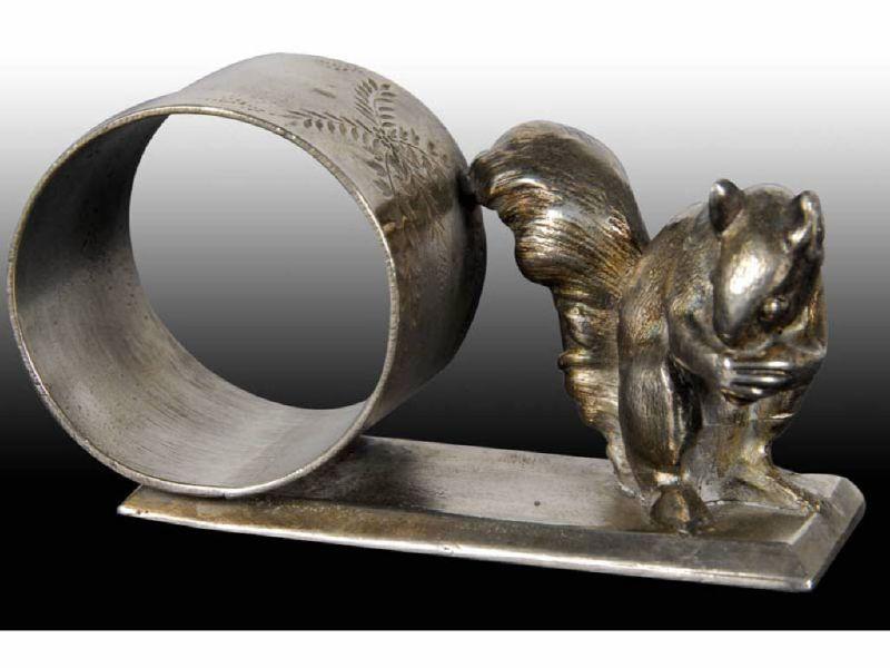 Appraisal: Squirrel with Rectangular Base Figural Napkin Ring Description Marked Rogers