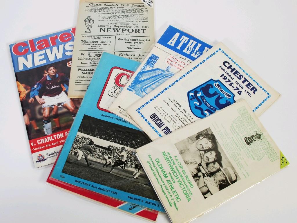 Appraisal: QUANTITY OF FOOTBALL PROGRAMMES Wigan Chester and non league Bolton