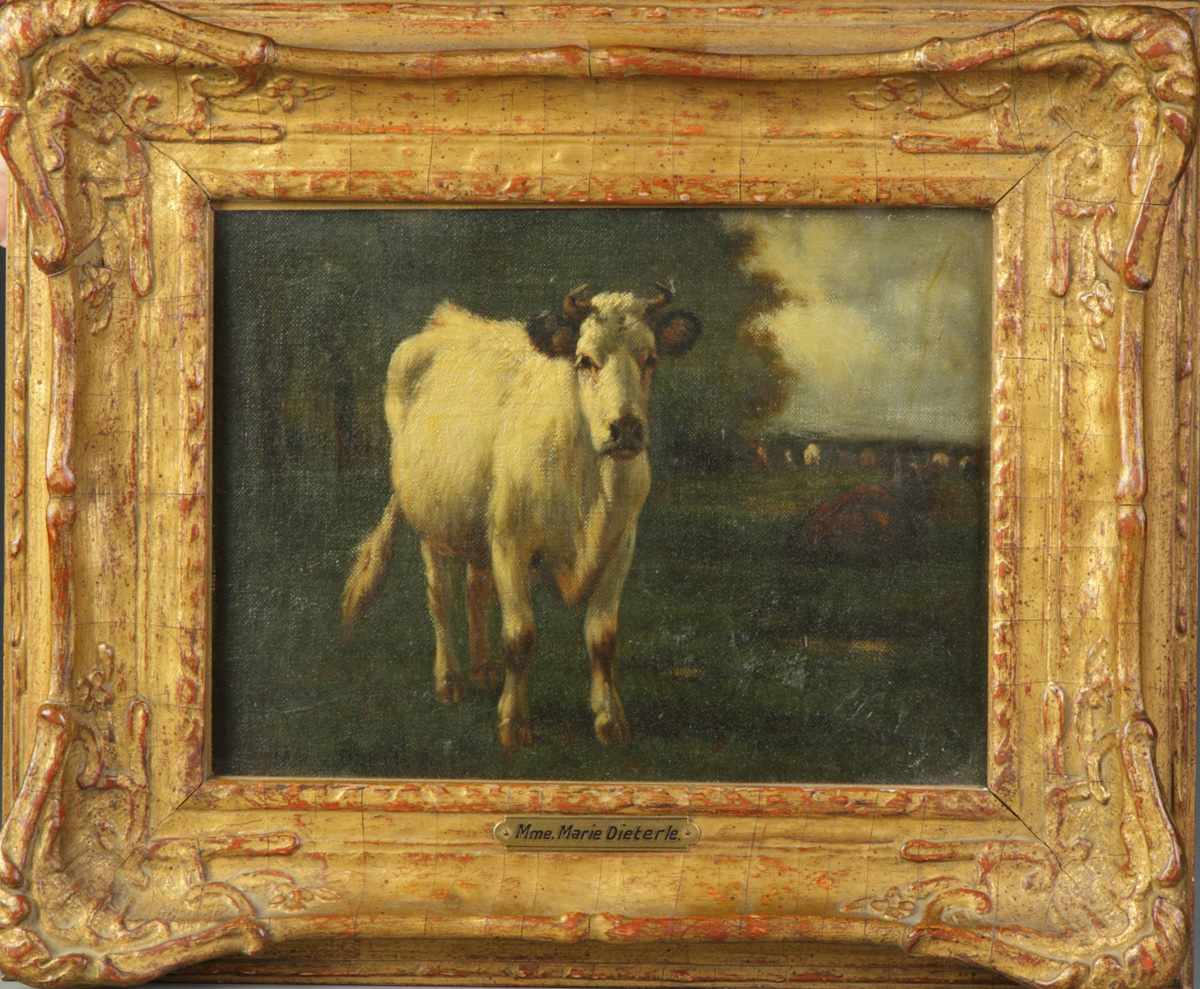 Appraisal: Mme Marie Dieterle Cow in pasture Sgn lower left Marie