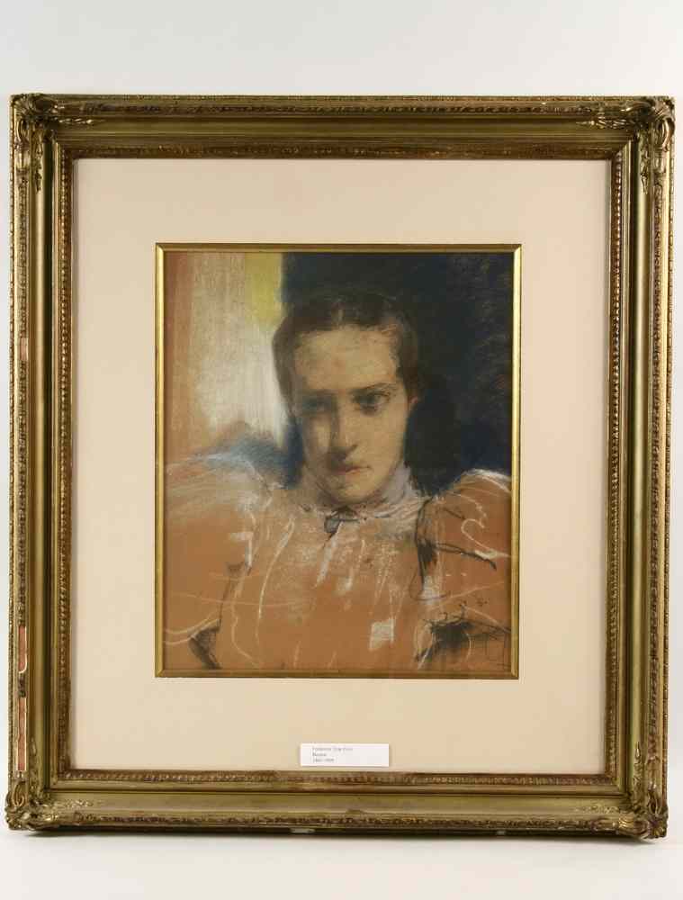 Appraisal: PASTEL- Bust portrait of a young woman with brown hair