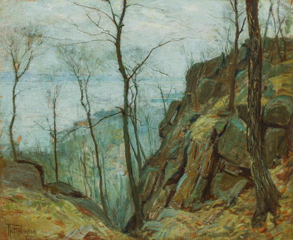 Appraisal: HAL ROBINSON English American - Trees at the Cliff oil