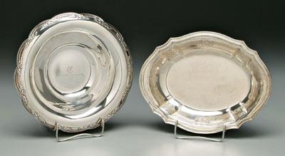 Appraisal: Two Tiffany sterling bowls one round with scalloped borders foliate