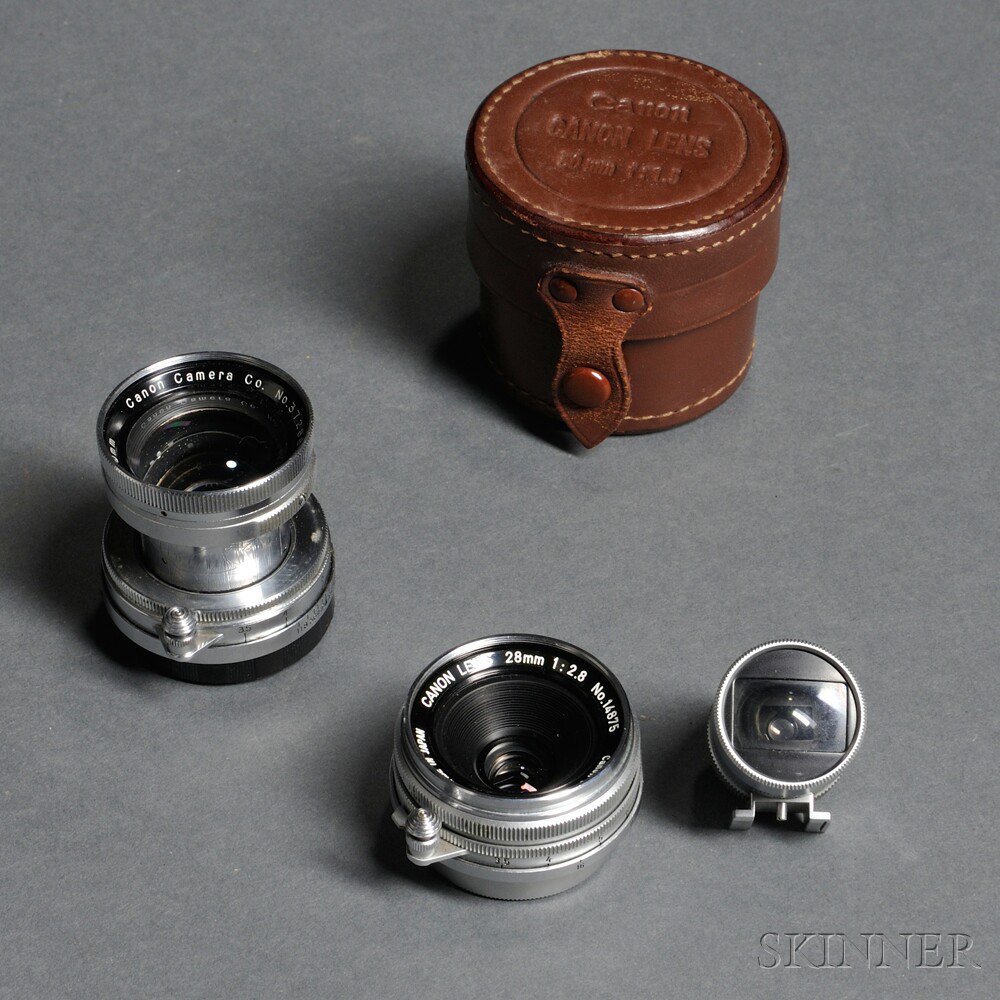 Appraisal: Two Canon Rangefinder Lenses Japan No one marked Canon Lens