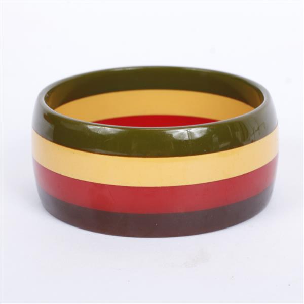 Appraisal: Four Color Laminated Bakelite Bangle Bracelet