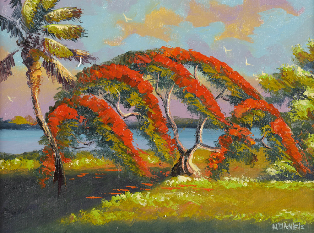 Appraisal: DANIELS Willie American th Century Florida Highwaymen Royal Poinciana at