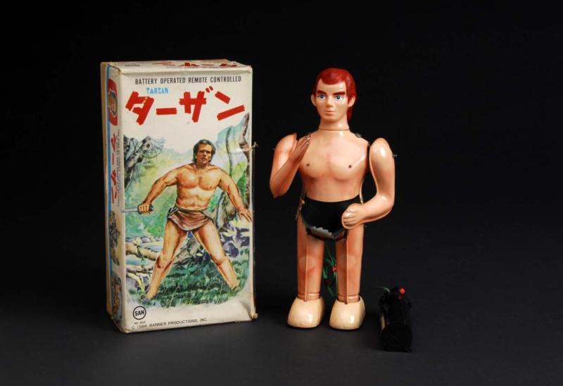 Appraisal: Tarzan Battery-Operated Toy Description Japanese Made by Marsan Working When