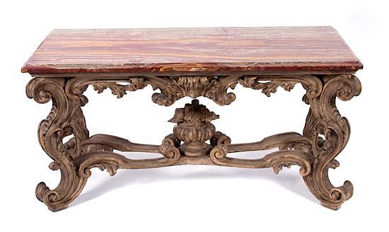 Appraisal: An Italian Baroque Style Console Table Height x width x