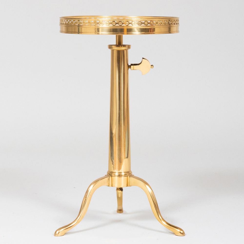 Appraisal: John Boone Brass and Marble Drinks Table x in diam