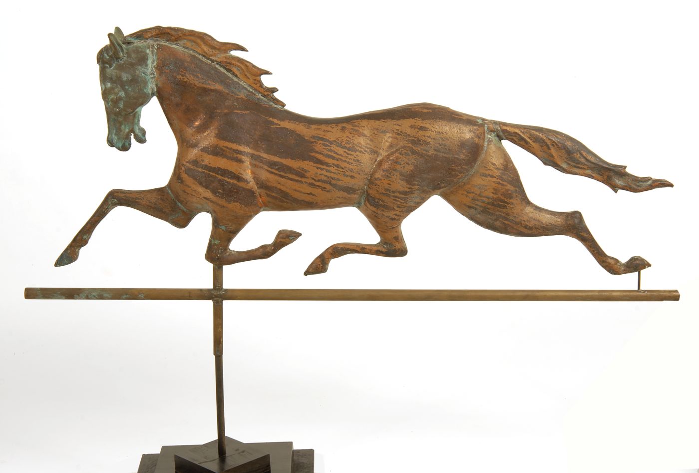 Appraisal: COPPER RUNNING HORSE WEATHER VANE Probably early th Century With