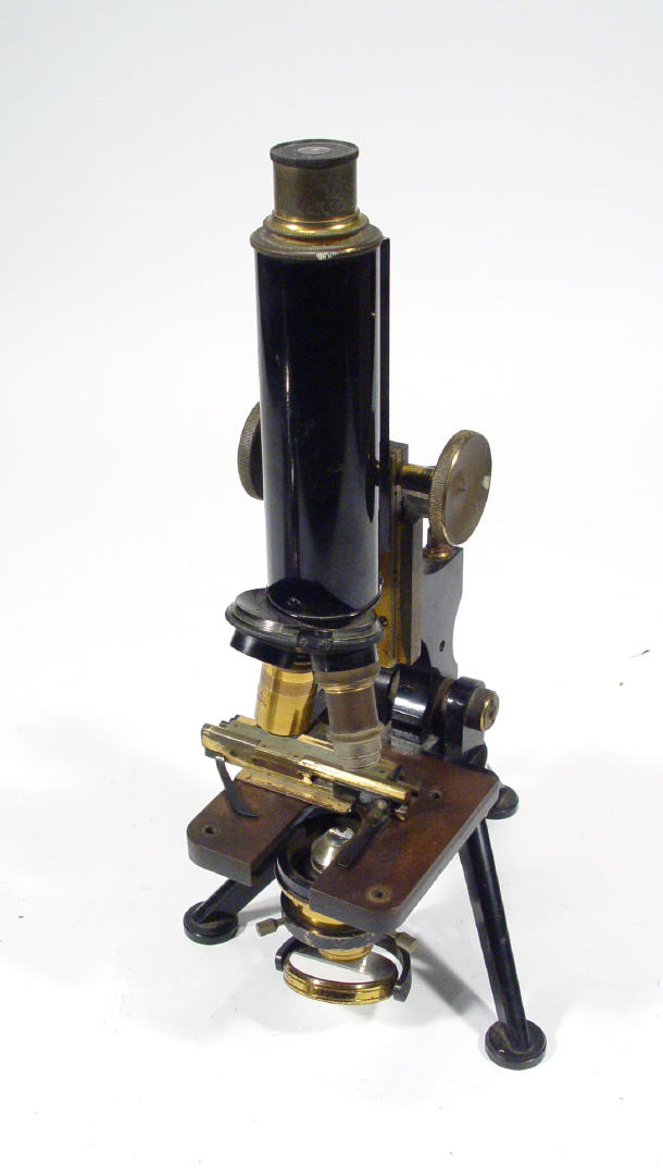 Appraisal: Watson and Sons brass and black painted microscope with lenses