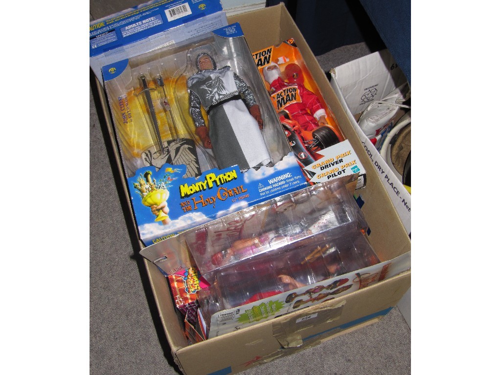 Appraisal: Box of assorted toy figures - Monty Python etc