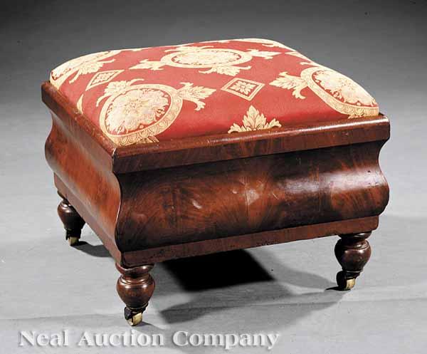 Appraisal: An American Late Classical Mahogany Stool c labeled A B