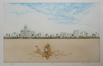 Appraisal: Biscayne' by Frank Martin a lithograph framed signed and titled