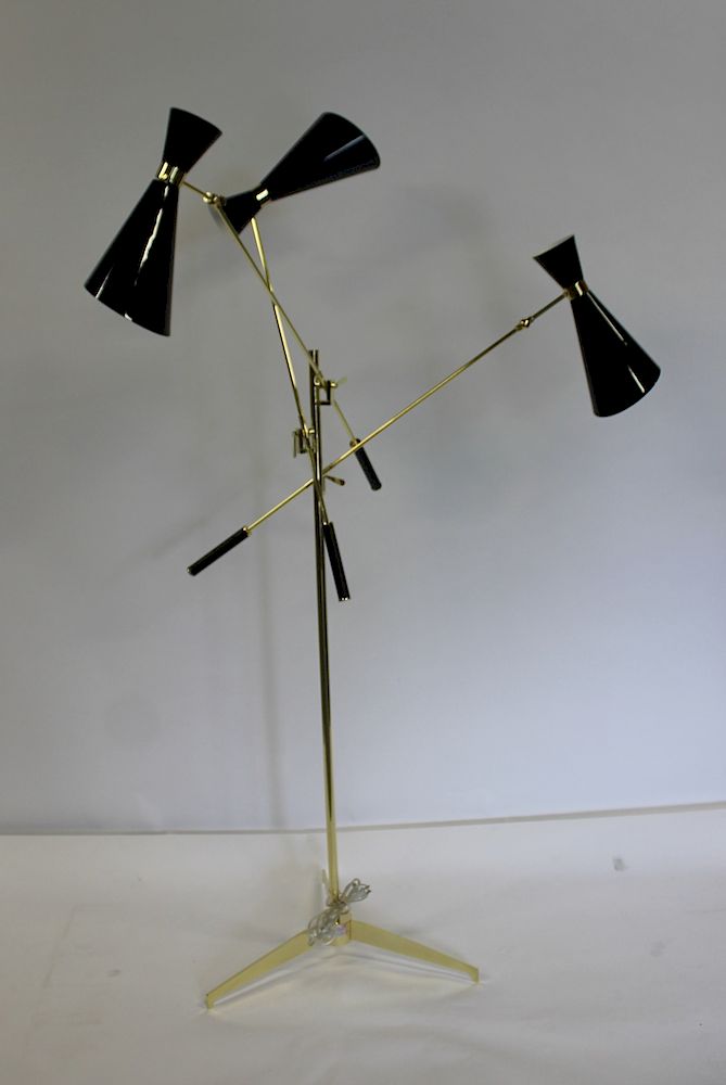 Appraisal: Midcentury Style Brass Trianali Standing Lamp From a Greenwich Village