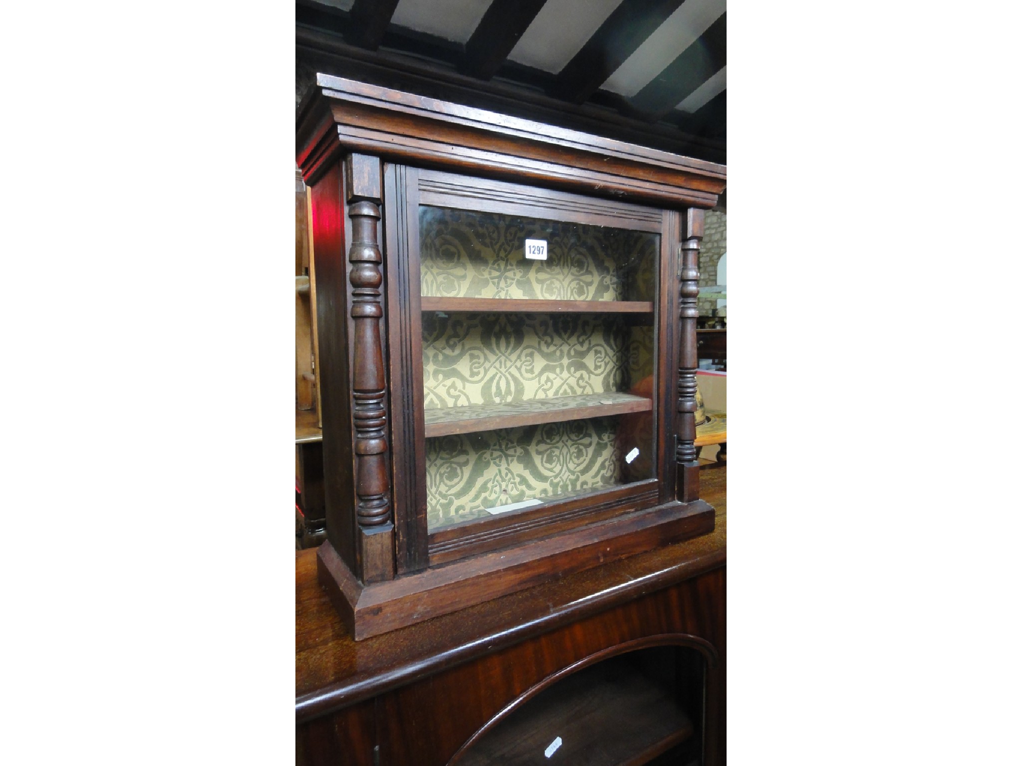 Appraisal: A small vintage wall mounted table top display cabinet the