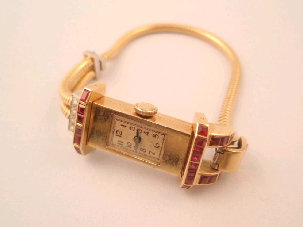 Appraisal: A cocktail watch bespoke design in yellow and white metal