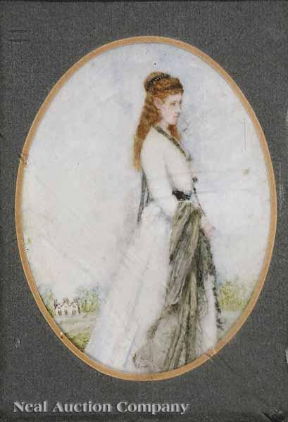 Appraisal: American Continental Miniature of a Young Woman watercolor unsigned inscribed