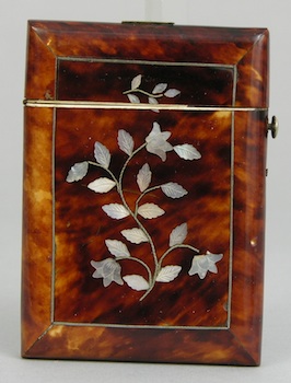 Appraisal: A th Century Tortoise Shell Card Case A th century