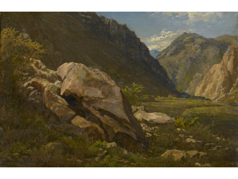 Appraisal: LOUIS SCHULZE GERMAN-AMERICAN - Landscape Sierra Nevada California circa oil