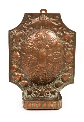 Appraisal: A John Pearson repousse copper wall sconce the back embossed