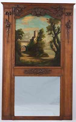 Appraisal: A Large Decorative Trumeau Mirror In the Louis XVI style