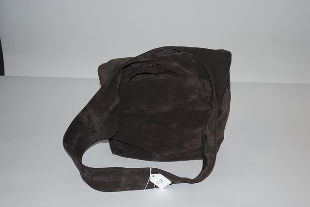 Appraisal: Calvin Klein brown suede satchel with shoulder strap one piece