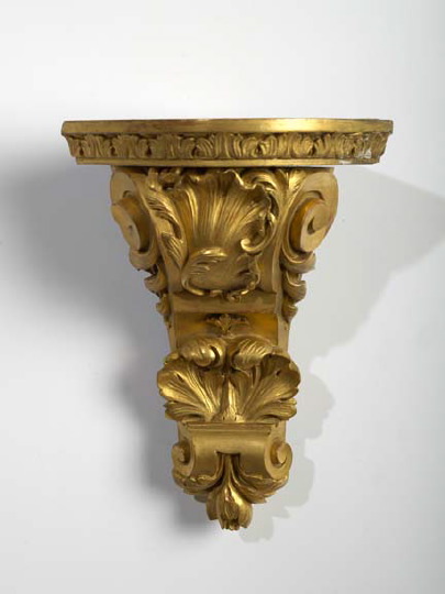 Appraisal: Good French Carved Giltwood Corner Shelf in the late Louis