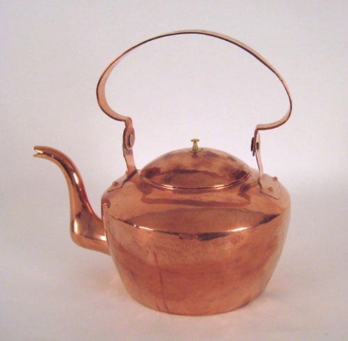 Appraisal: Rare Pennsylvania copper kettle early th c stamped John Getz