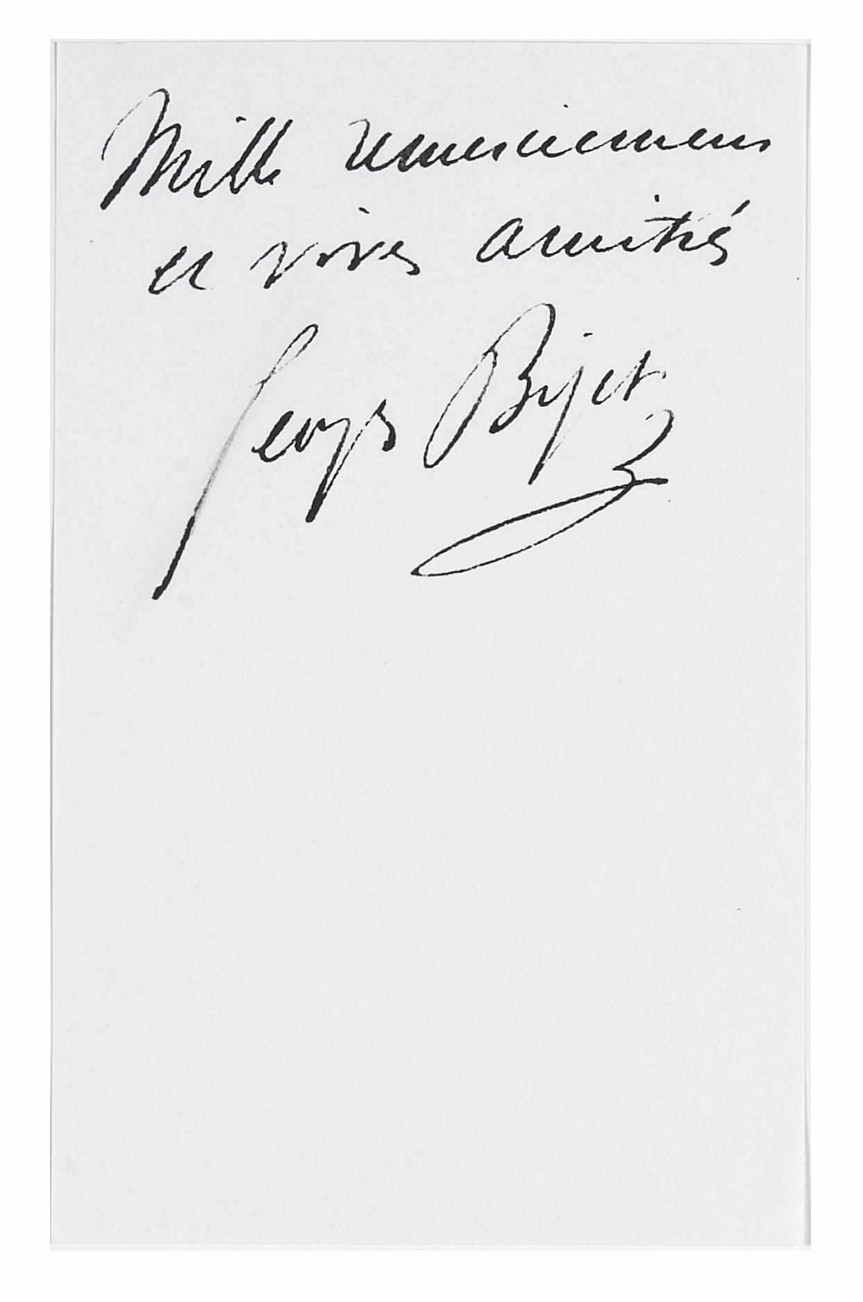 Appraisal: BIZET GEORGES Autograph Letter Signed ''Georges Bizet'' pp conjoined leaves