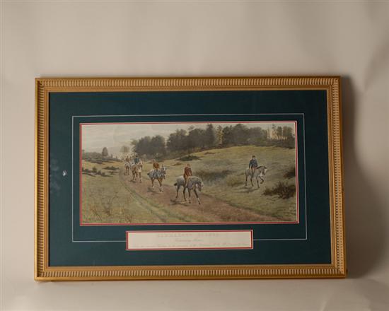 Appraisal: Harrington Bird Newmarket Scenes Returning Home Print framed x