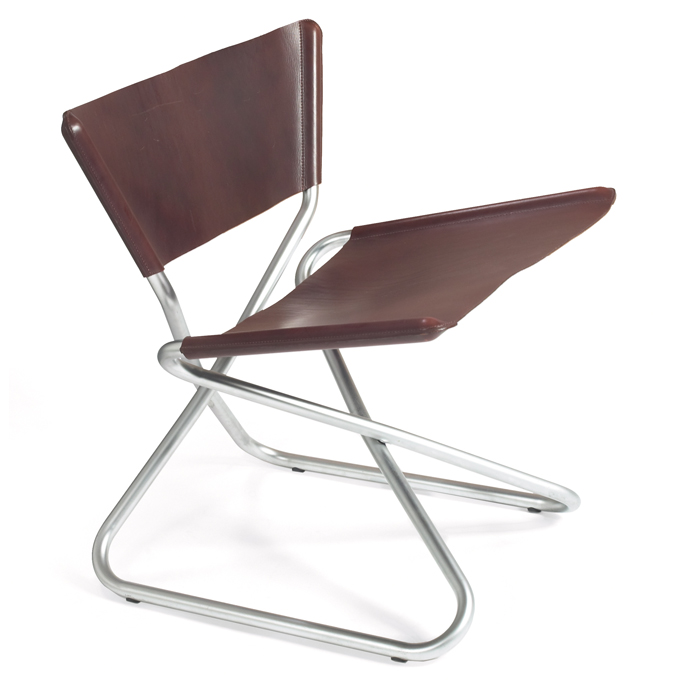 Appraisal: Erik Magnussen Z-Down chair by Torben Orskov Denmark foldingmetal frame