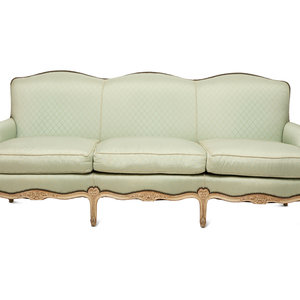 Appraisal: A Louis XV Style Painted Sofa with Scalamandr Upholstery th