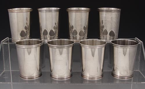 Appraisal: EIGHT MANCHESTER STERLING MINT JULEP TUMBLERS Each measures '' high