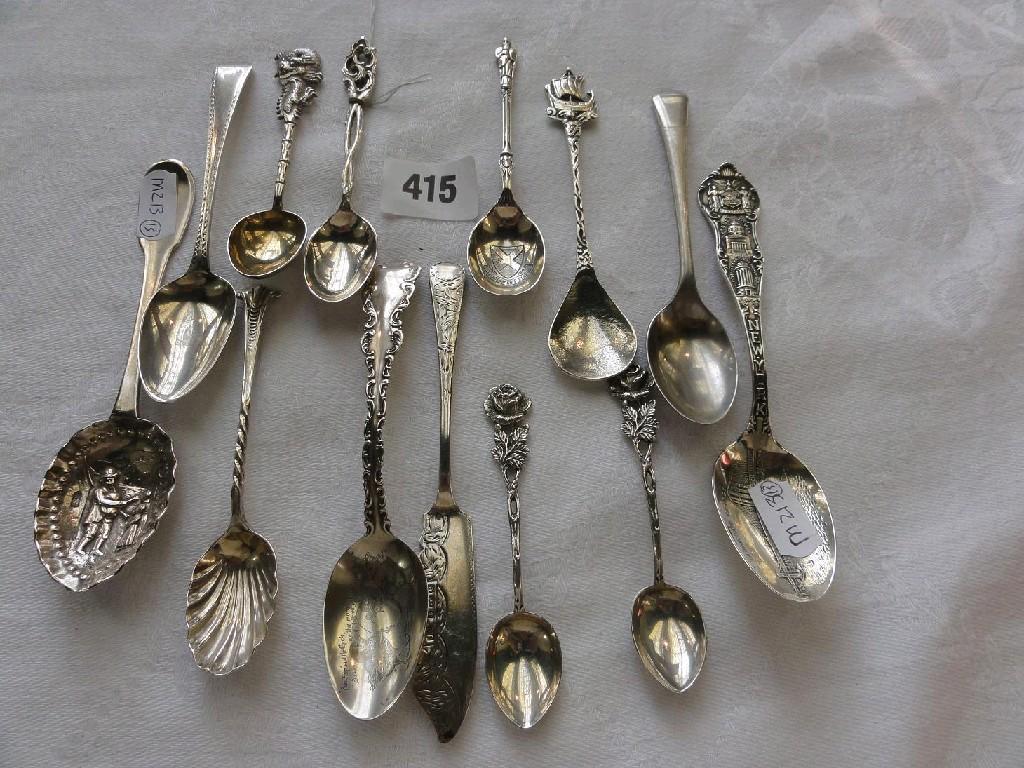 Appraisal: A small quantity of miscellaneous continental and English silver teaspoons