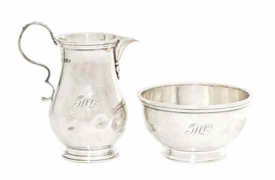 Appraisal: An English Silver Creamer and Sugar Set Crichton Bros London