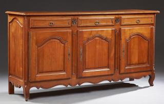 Appraisal: French Louis XV Style Carved Cherry Sideboard ear French Louis