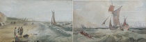 Appraisal: Samuel Owen British - A pair of marine scenes Watercolor