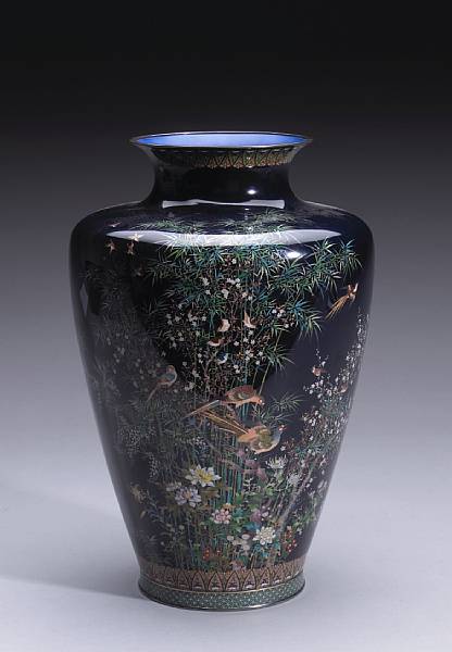 Appraisal: A fine cloisonn enamel vase Meiji Period The high-shouldered body