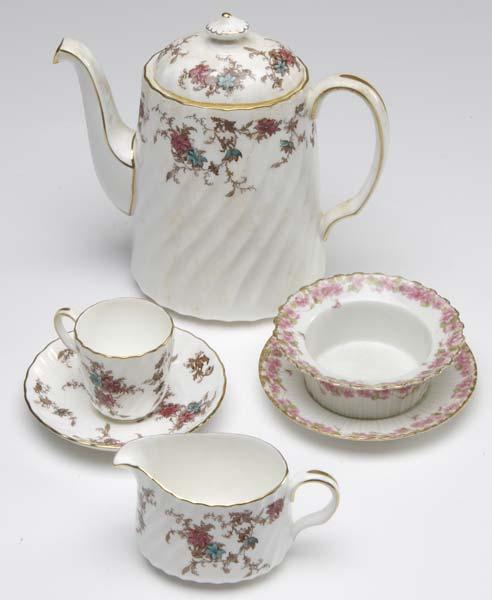 Appraisal: ASSORTED CHINA Fifty pieces including Minton porcelain chocolate set service