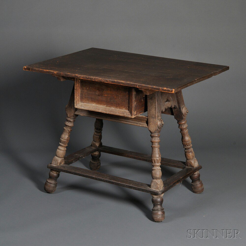 Appraisal: Swiss Alpine Baroque-style Oak and Pine Center Table base th