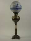 Appraisal: BANQUET LAMP - Late th C column base banquet lamp