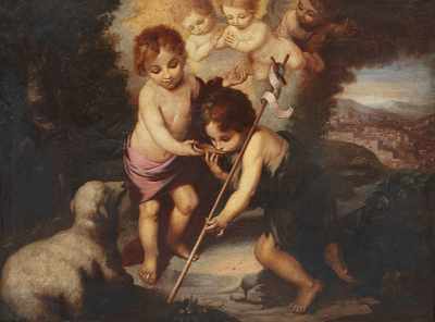 Appraisal: After Murillo Infant Christ Offering a Drink of Water to