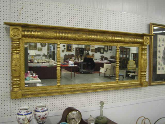 Appraisal: Empire Period Rectangular Mirror gilt column decor x seldom found