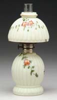 Appraisal: SCARCE MINI LAMP S - Pale yellow satin glass with